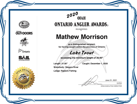 Ontario Angler Awards - Lake Trout
