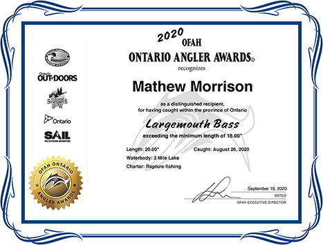 Ontario Angler Awards - Largemouth Bass